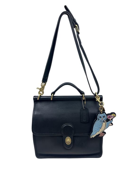 Coach Handbags - Coach Vintage Made in USA Blck Glovetanned Leather Willis Top Handle Satchel
